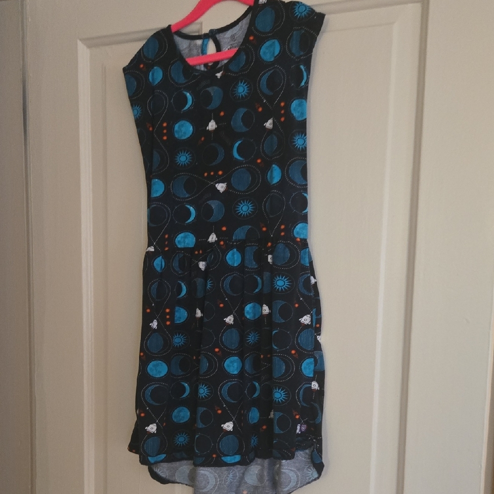Princess Awesome Stylish Blue and Black Kids Dress
